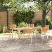 vidaXL Trädgård Stol 6 pcs Brun 56 x 54.5 x 87cm Massivt teakträ