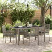 vidaXL Trädgårdsmöbelset 5 pcs Grå Poly rattan