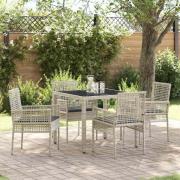 vidaXL Trädgårdsmöbelset 5 pcs Ljusgrå Poly rattan