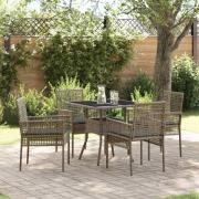 vidaXL Trädgårdsmöbelset 5 pcs Grå Poly rattan