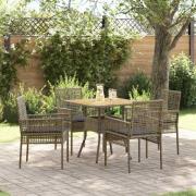 vidaXL Trädgårdsmöbelset 5 pcs Grå Poly rattan
