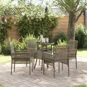 vidaXL Trädgårdsmöbelset 5 pcs Grå Poly rattan