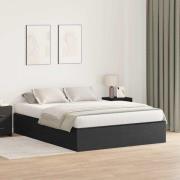 vidaXL Förvaringssängram Svart Ek 140 x 190 cm Konstruerat trä