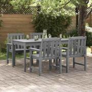 vidaXL Trädgårdsstol med kudde 4 pcs Ljusgrå 65.5 x 55.5 x 88cm Plast