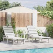vidaXL Trädgårdsloungemöbler 3 pcs Vit 38 x 38 x 46cm polyeten