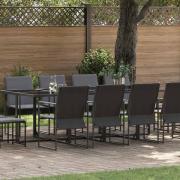 vidaXL Trädgårdsmöbelset 13 pcs Svart Stål