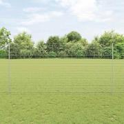 vidaXL Gröna Stängselstolpar 44 pcs Silver Galvaniserat stål