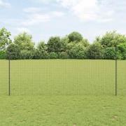 vidaXL Staket med stolpar Grå 1.4 x 10 m Stål