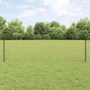 vidaXL Staket med stolpar Grå 0.6 x 50 m Stål