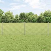 vidaXL Staket med stolpar Silver 0.6 x 10 m Stål
