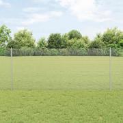 vidaXL Staket med stolpar Silver 1 x 10 m Stål