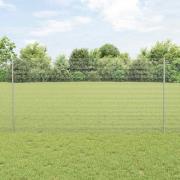 vidaXL Staket med stolpar Silver 1.2 x 10 m Stål