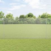 vidaXL Staket med stolpar Silver 1.6 x 10 m Stål