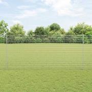 vidaXL Staket med stolpar Silver 1.4 x 50 m Stål
