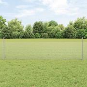 vidaXL Staket med stolpar Silver 0.5 x 100 m Stål