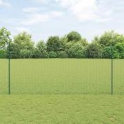 vidaXL Staket med stolpar Grön 1.5 x 25 m Stål