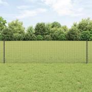 vidaXL Staket med stolpar Grå 0.6 x 25 m Stål
