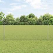vidaXL Staket med stolpar Grå 1.5 x 25 m Stål