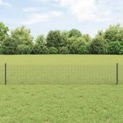 vidaXL Staket med stolpar Grå 0.4 x 50 m Stål