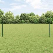 vidaXL Staket med stolpar Grön 0.6 x 50 m Stål