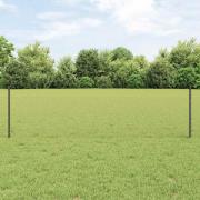 vidaXL Staket med stolpar Grå 0.5 x 10 m Stål