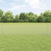 vidaXL Staket med stolpar Silver 0.5 x 10 m Stål