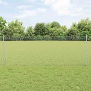 vidaXL Staket med stolpar Silver 0.8 x 50 m Stål