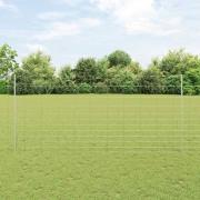 vidaXL Staket med stolpar Silver 1.4 x 25 m Stål