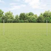 vidaXL Staket med stolpar Silver 0.8 x 100 m Stål