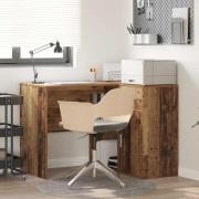 vidaXL Hörnskrivbord med låda 2 pcs Gammalt trä 102 x 50 x 75 cm