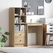 vidaXL Skrivbord med förvaring 2 pcs Sonoma-ek 45,5 x 34 x 127 cm