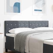 vidaXL LED huvuddyna med LED-ljusslingor Mörkgrå 144 cm Sammet