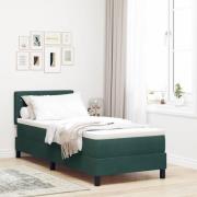 vidaXL Bäddfjäder med madrass Mörkgrön 80 x 200 cm Sammet