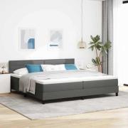 vidaXL Bäddfjäder med madrass med led Mörkgrå 200 x 200 cm tyg