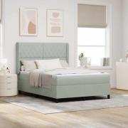 vidaXL Bäddfjäder med LED -remsljus Ljusgrå 140 x 200 cm Sammet