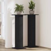 vidaXL Växtställ 2 pcs Svart Ek 30 x 30 x 95 cm Konstruerat trä
