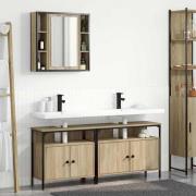 vidaXL Badrumsskåpsset 3 pcs Sonoma ek 80 x 30 x 60 cm Konstruerat trä