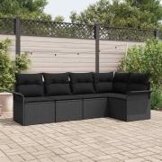 vidaXL Trädgårdsoffset 5 pcs 242.5 x 132.5 x 85 cm Poly rattan