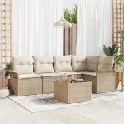 vidaXL Trädgårdsoffset 6 pcs 242.5 x 132.5 x 85 cm Poly rattan
