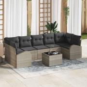 vidaXL Trädgårdsoffset 8 pcs Ljusgrå 55 x 55 x 37 cm konstrotting