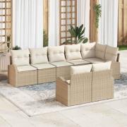 vidaXL Trädgårdsoffset med kudde 8 pcs 289 x 124 x 85 cm Poly rattan