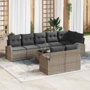 vidaXL Trädgårdsoffset med kudde 9 pcs 289 x 124 x 85 cm Poly rattan