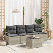 vidaXL Trädgårdsoffset 5 pcs Ljusgrå, Mörkgrå 55 x 55 x 37 cm