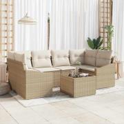 vidaXL Trädgårdsoffset 7 pcs Beige och gräddfärgad 55 x 55 x 37 cm