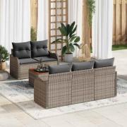 vidaXL Trädgårdsoffset 6 pcs Grå Poly rattan