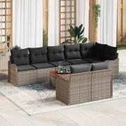 vidaXL Trädgårdsoffset 9 pcs Grå Poly rattan