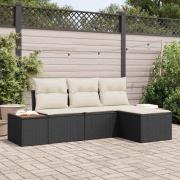 vidaXL med kudde Justerbar 4 pcs Svart 239 x 117 x 37 cm