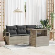 vidaXL Trädgårdsoffset med kudde 5 pcs Ljusgrå 100 x 55 x 73 cm