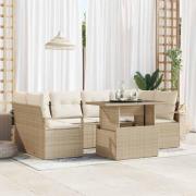 vidaXL Trädgårdsoffset 7 pcs beige och gräddvit 100 x 55 x 73 cm