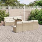 vidaXL Trädgårdsoffset 7 pcs beige och gräddvit 100 x 55 x 73 cm